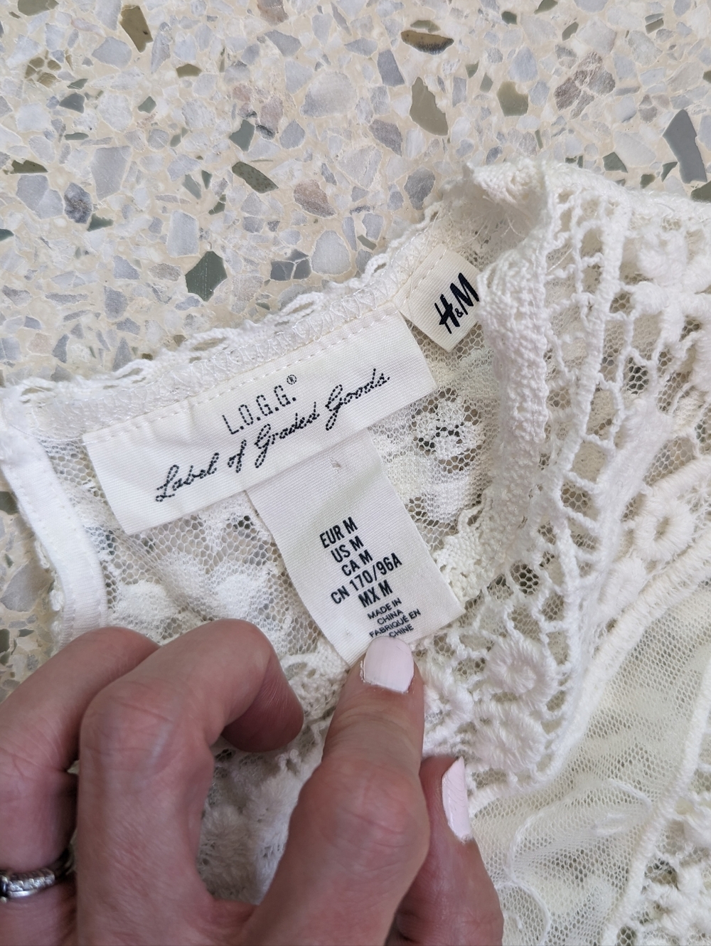 H&M Off-white Crochet Lace Top - Picture 5 of 7